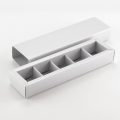 Коробка на 5 конфет с фальшбортом "Серебро" без окна (20,5*4*3 см)